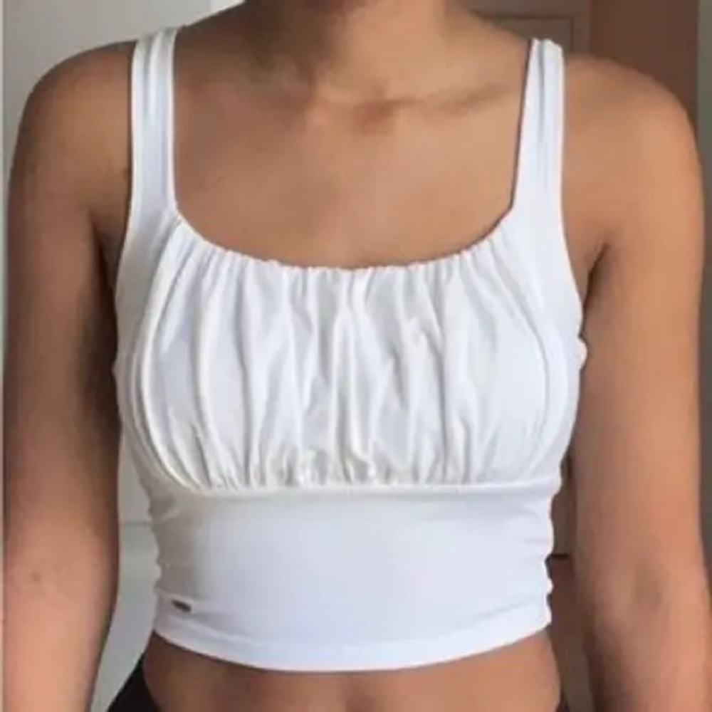 Hollister white crop top